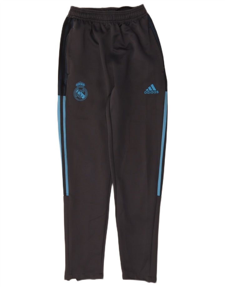 Męskie spodnie dresowe Adidas Real Madryt, małe, granatowe, poliestrowe