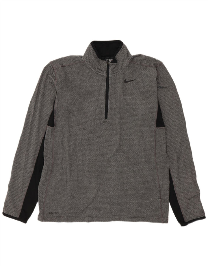 Męski dres NIKE Dri Fit z zamkiem błyskawicznym i zamkiem błyskawicznym w kolorze średnioszarym