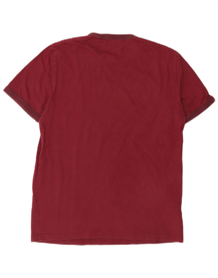 T-shirt męski Fred Perry, średni, bordowy bawełniany