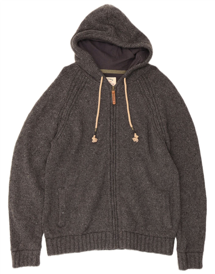 Męski sweter z kapturem Fat Face, duży, szary, wełniany