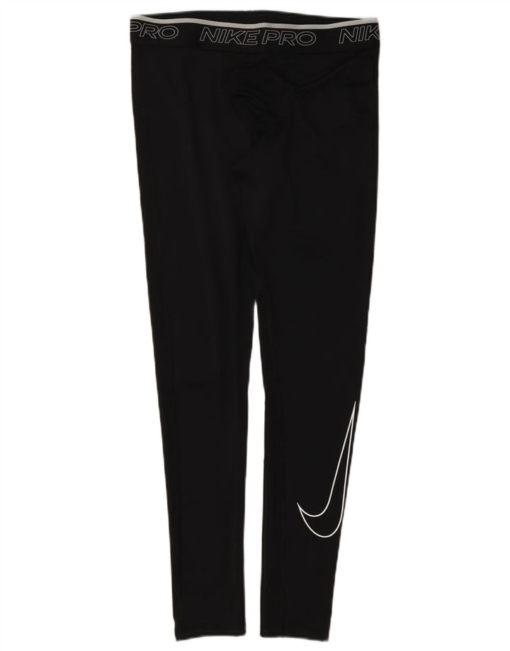 Męskie legginsy Nike Dri Fit z grafiką, duże, czarne, poliestrowe