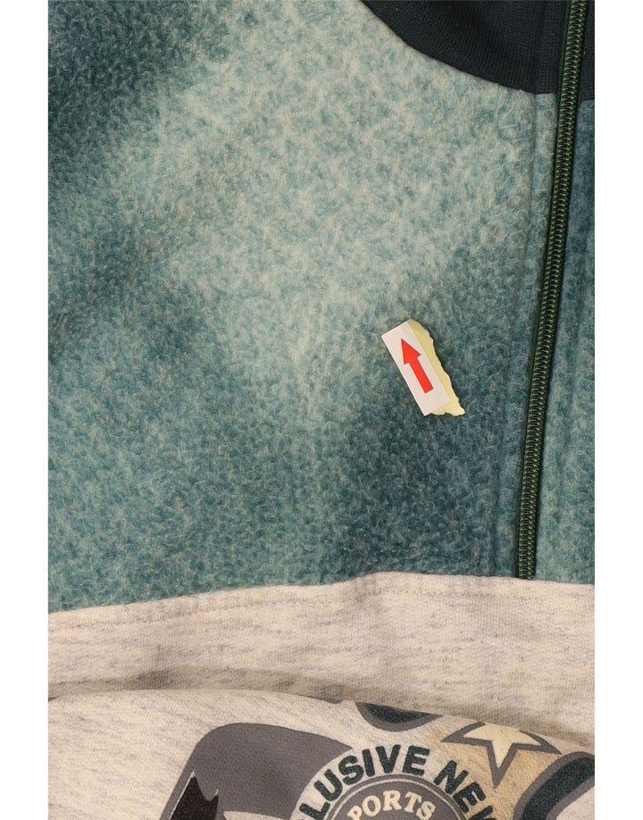 Męski sweter EXTE z grafiką i zamkiem błyskawicznym, duży, szary, z blokami kolorów