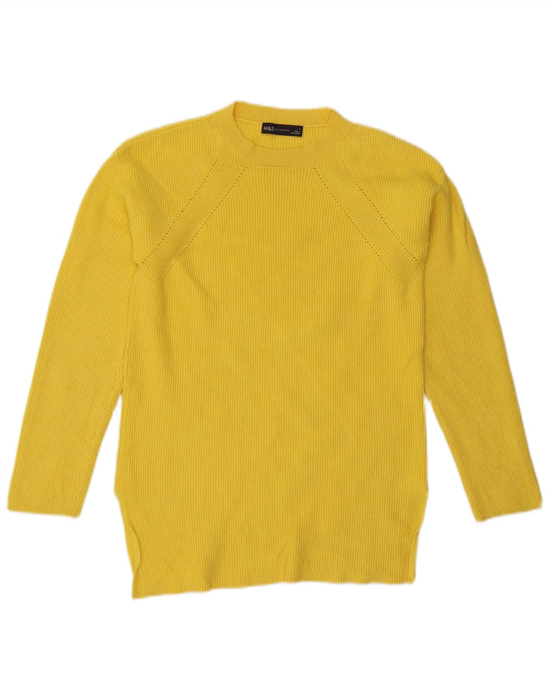 Sweter damski Marks & Spencer z okrągłym dekoltem, UK 10, mały, żółty