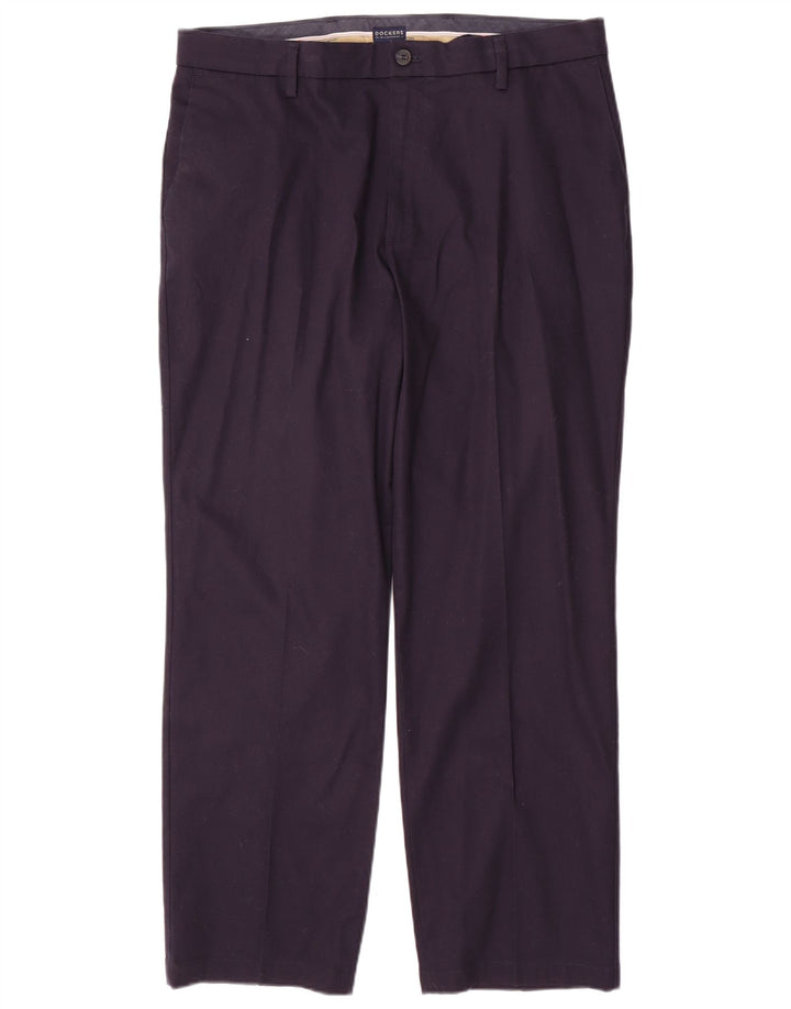 DOCKERS Męskie proste spodnie chino o klasycznym kroju W36 L30 Granatowa bawełna