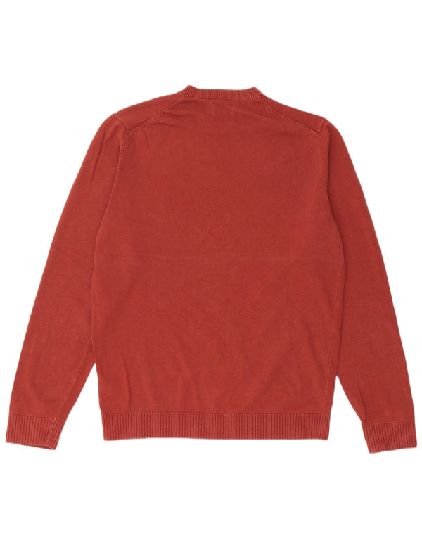 Męski sweter Massimo Dutti z okrągłym dekoltem, średniej wielkości bordowa bawełna