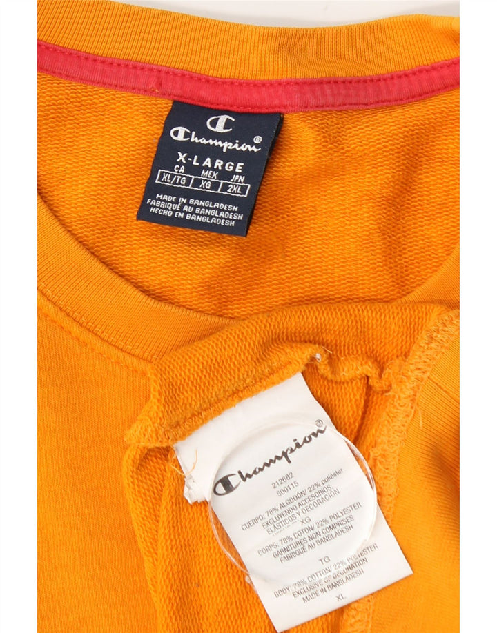 Męski sweter z grafiką Champion XL, pomarańczowy, bawełniany
