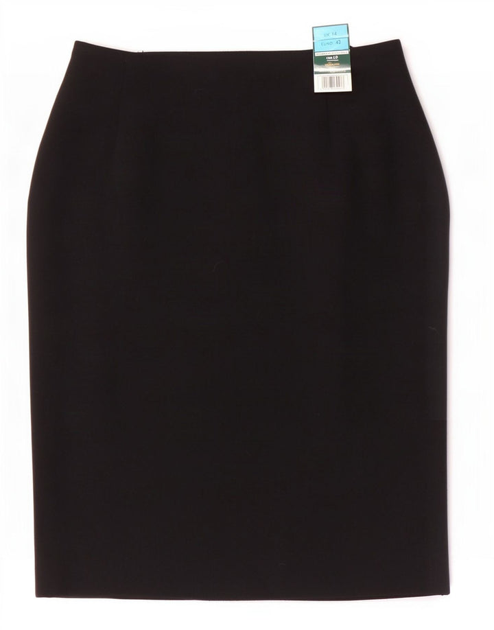 Marks & Spencer Damska spódnica ołówkowa UK 14 Medium W28 Czarna wiskoza