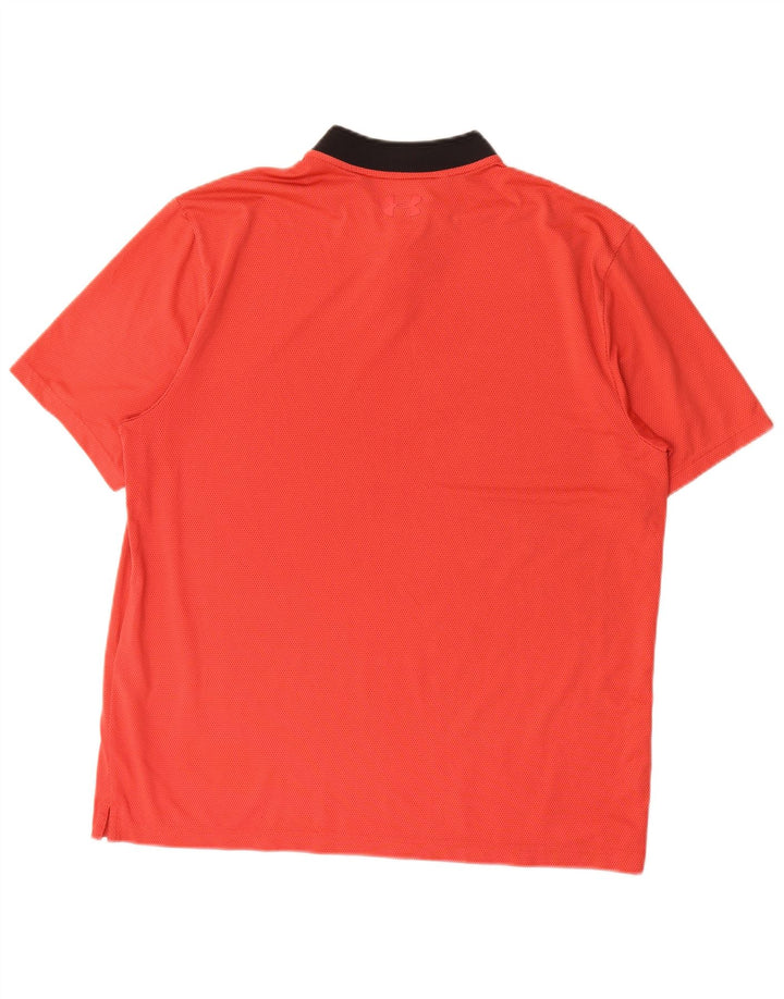 Męska koszulka polo Under Armour, duża, czerwona, poliestrowa z blokami kolorów