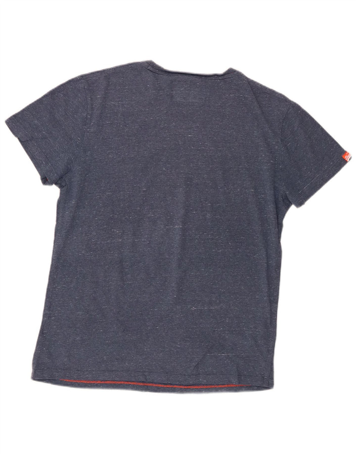Męski T-shirt Superdry, duży, niebieski, bawełniany w cętki