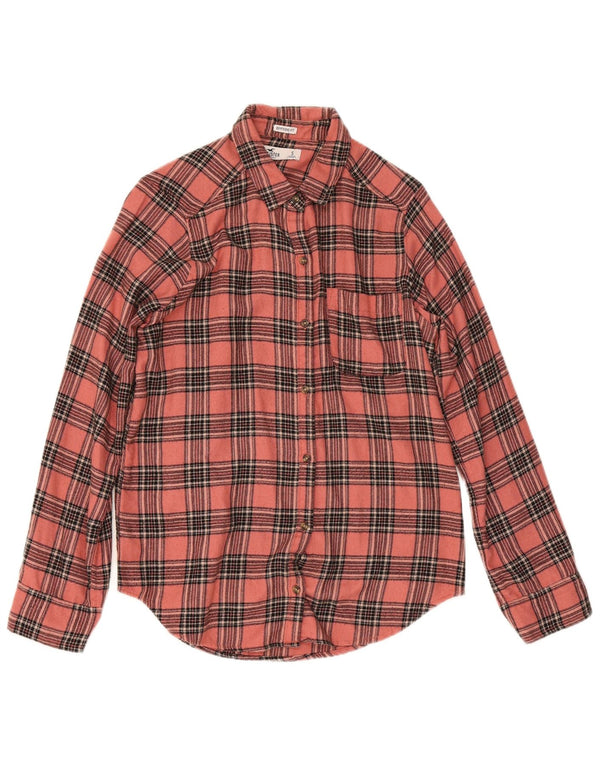 Damska koszula flanelowa Hollister Boyfriend Fit UK 10 w małą różową wiskozę w kratkę