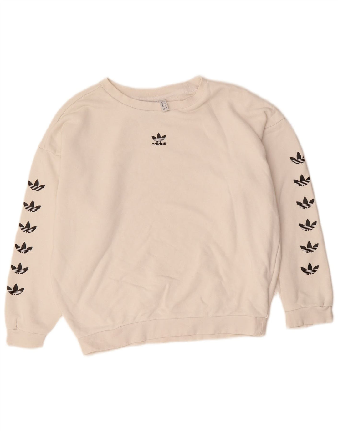 Damska bluza Adidas Oversized Crop Graphic Jumper UK 8 Small White
