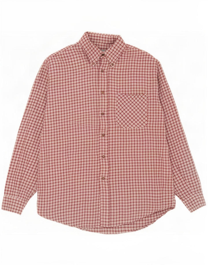 Vintage męska koszula flanelowa XL w bordową kratkę