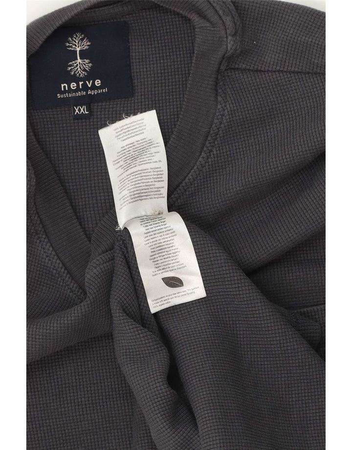 Męska koszulka z grafiką Nerve Top 2XL, szara bawełna