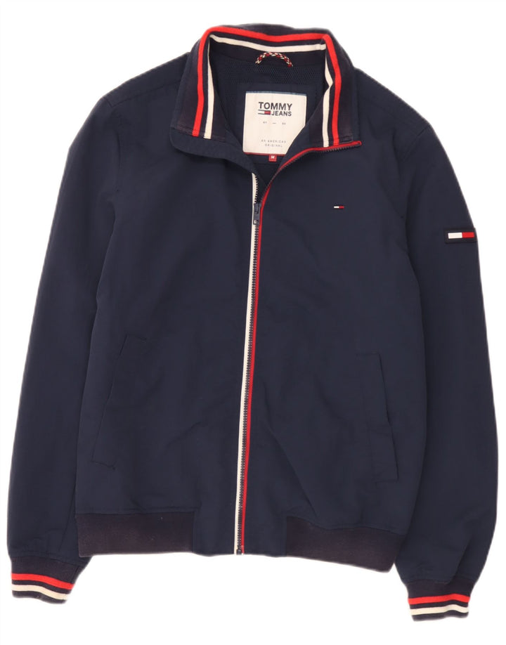 Męska kurtka bomberka Tommy Hilfiger UK 38 Średni granatowy poliamid w paski
