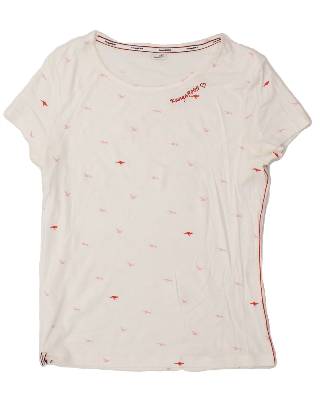 KANGAROOS Mens Graphic T-Shirt Top UK 12 Medium White Spotted Vintage Kangaroos and Second-Hand Kangaroos from Messina Hembry 