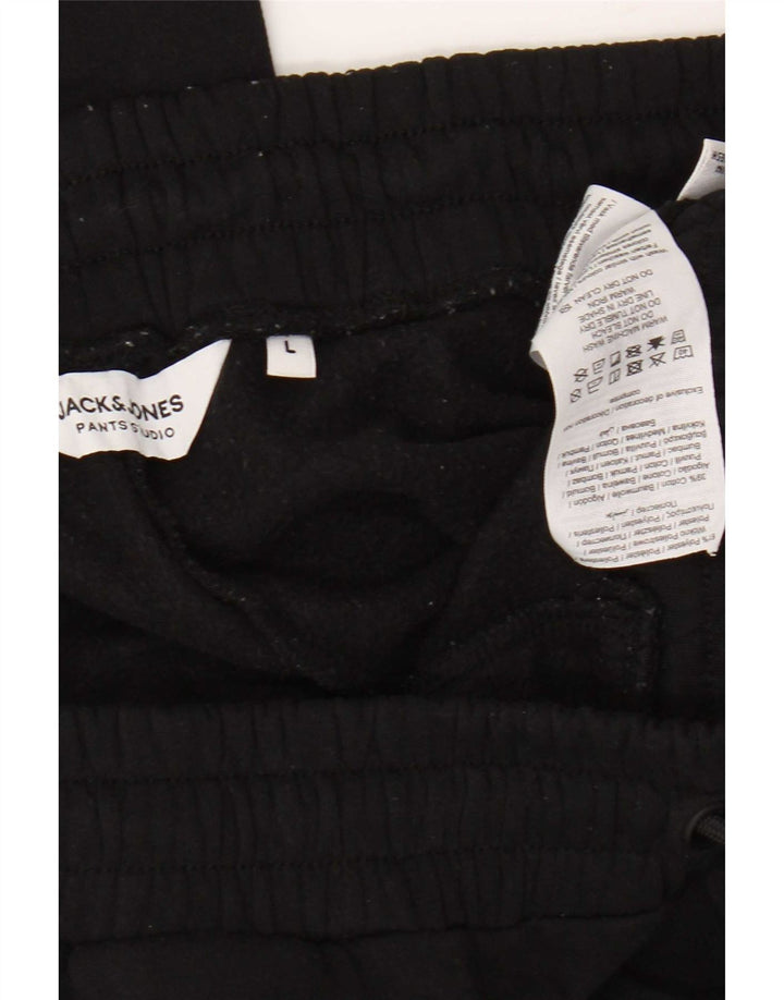Męskie spodnie dresowe Jack & Jones, duże, czarne, poliestrowe