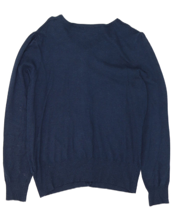 Marks & Spencer Womens Cardigan Sweater UK 12 Medium Navy Blue Viscose
