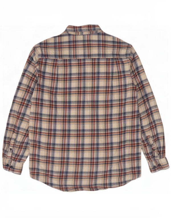 Atlas For Men Męska koszula flanelowa w średnią beżową kratkę