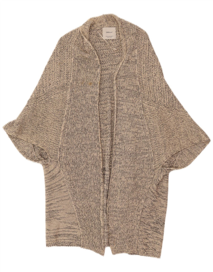 Damski sweter oversize z poncho Zara UK 14, średni beż, bawełna