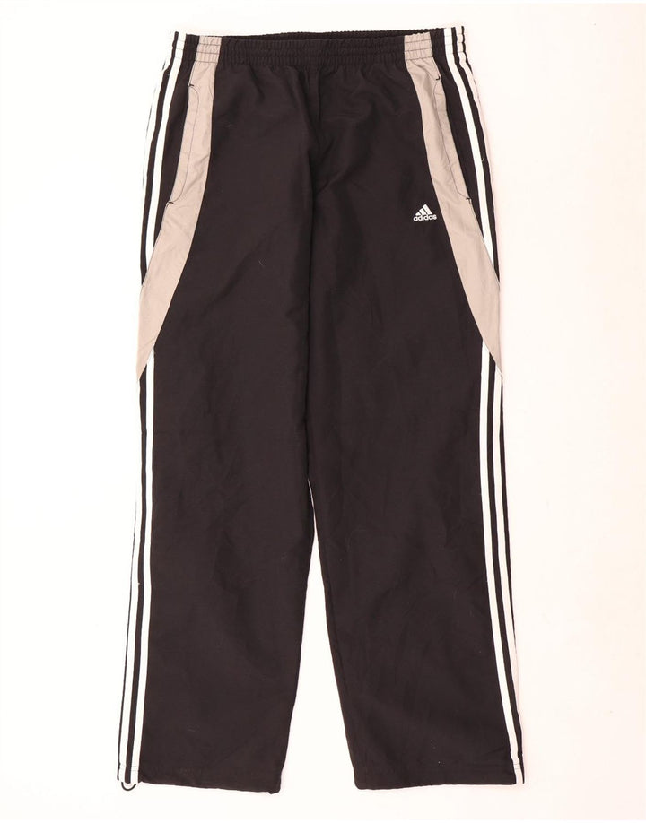 Męskie spodnie dresowe Adidas, duże, czarne, z blokami kolorów, z poliestru