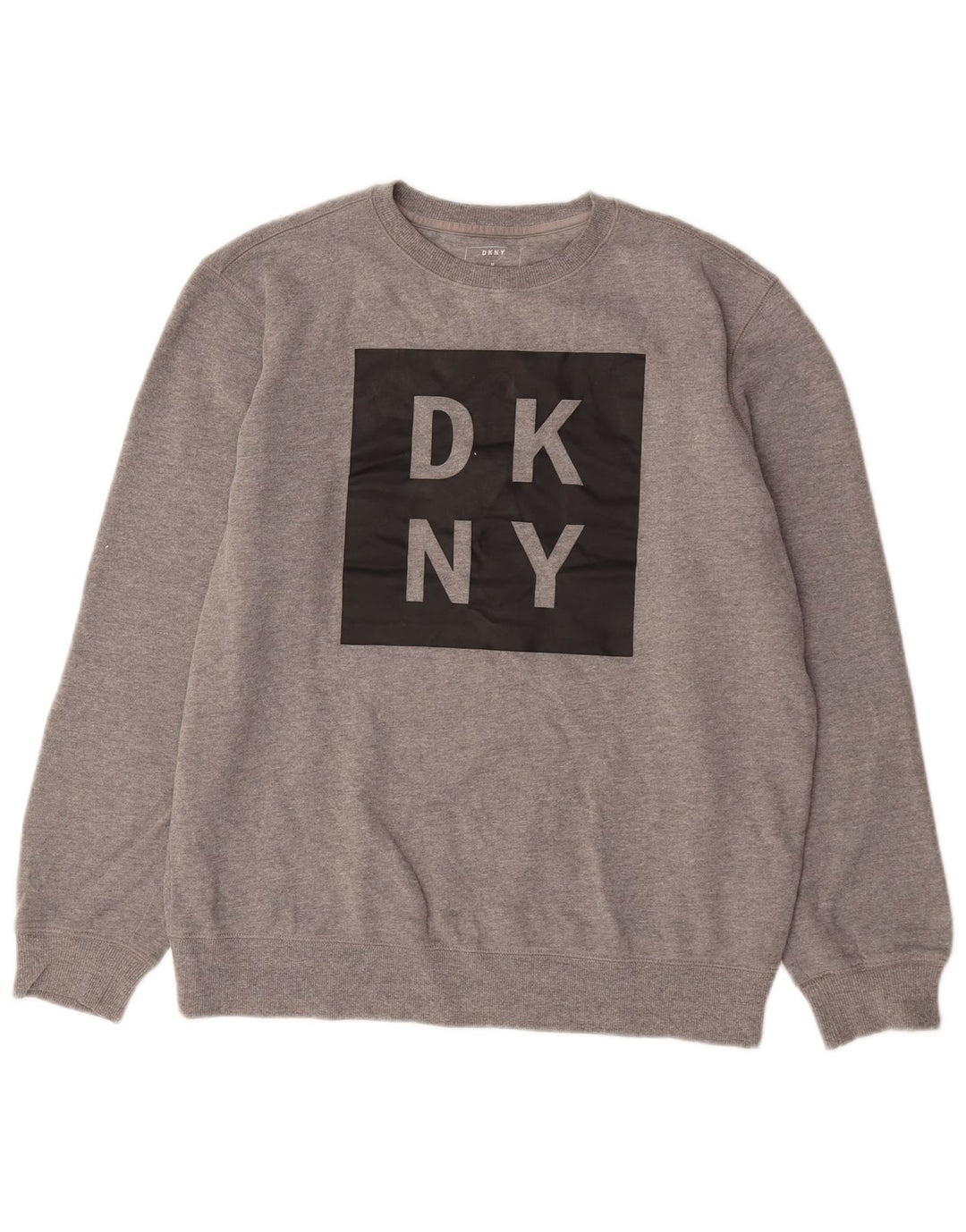 Męska bluza z grafiką Dkny, średnia szara bawełniana nakrapiana