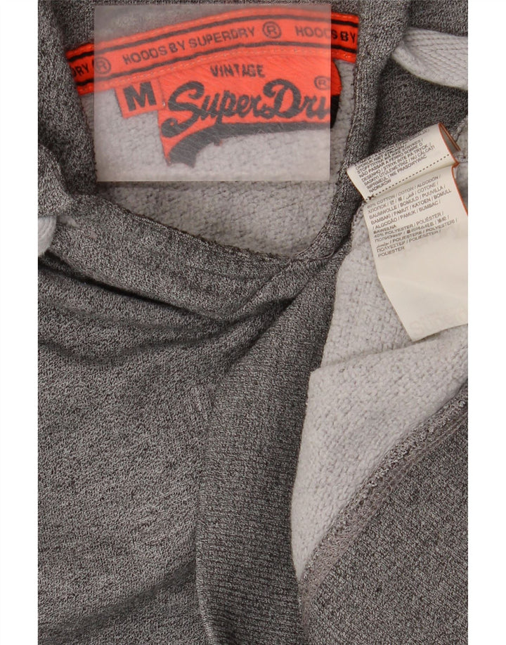 Męski sweter z kapturem Superdry, średnioszary, bawełniany w cętki
