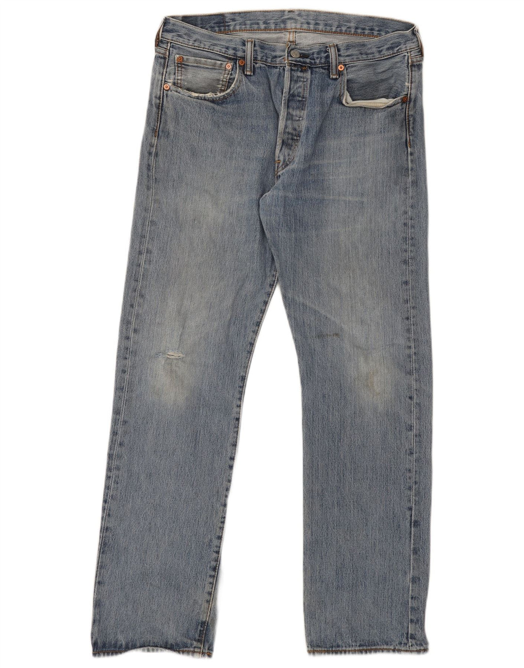 Męskie jeansy Levi's 501 w trudnej sytuacji W34 L32 Niebieska bawełna