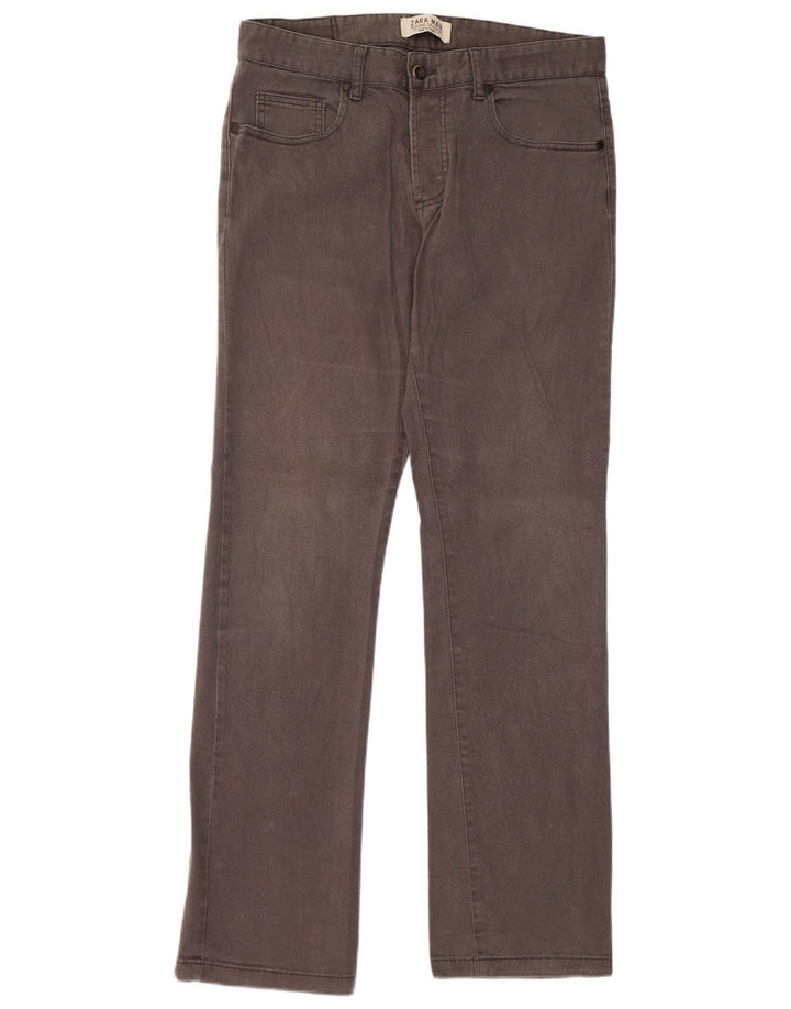 Męskie proste spodnie codzienne ZARA EU 40 Medium W31 L31 Szare