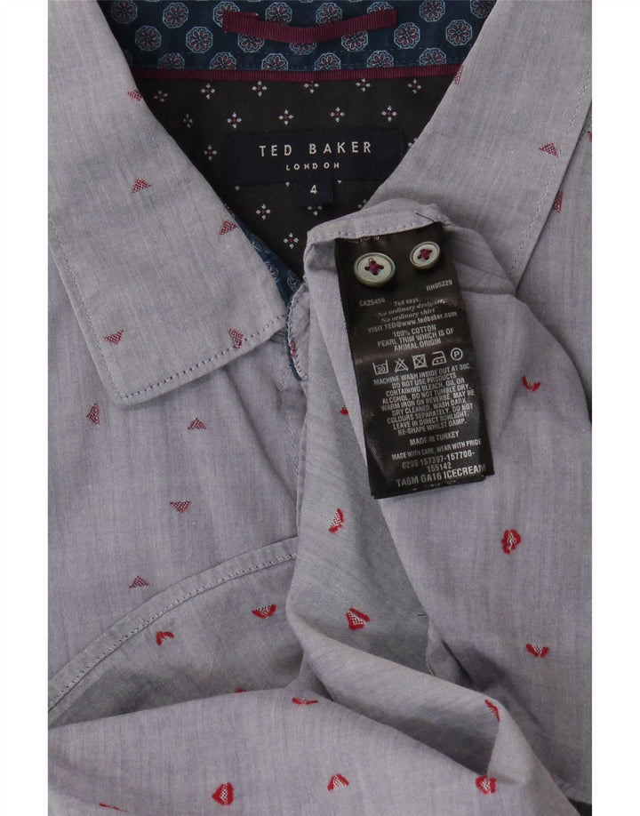 Koszula męska Ted Baker, rozmiar 4, duża, bawełniana w niebieskie cętki
