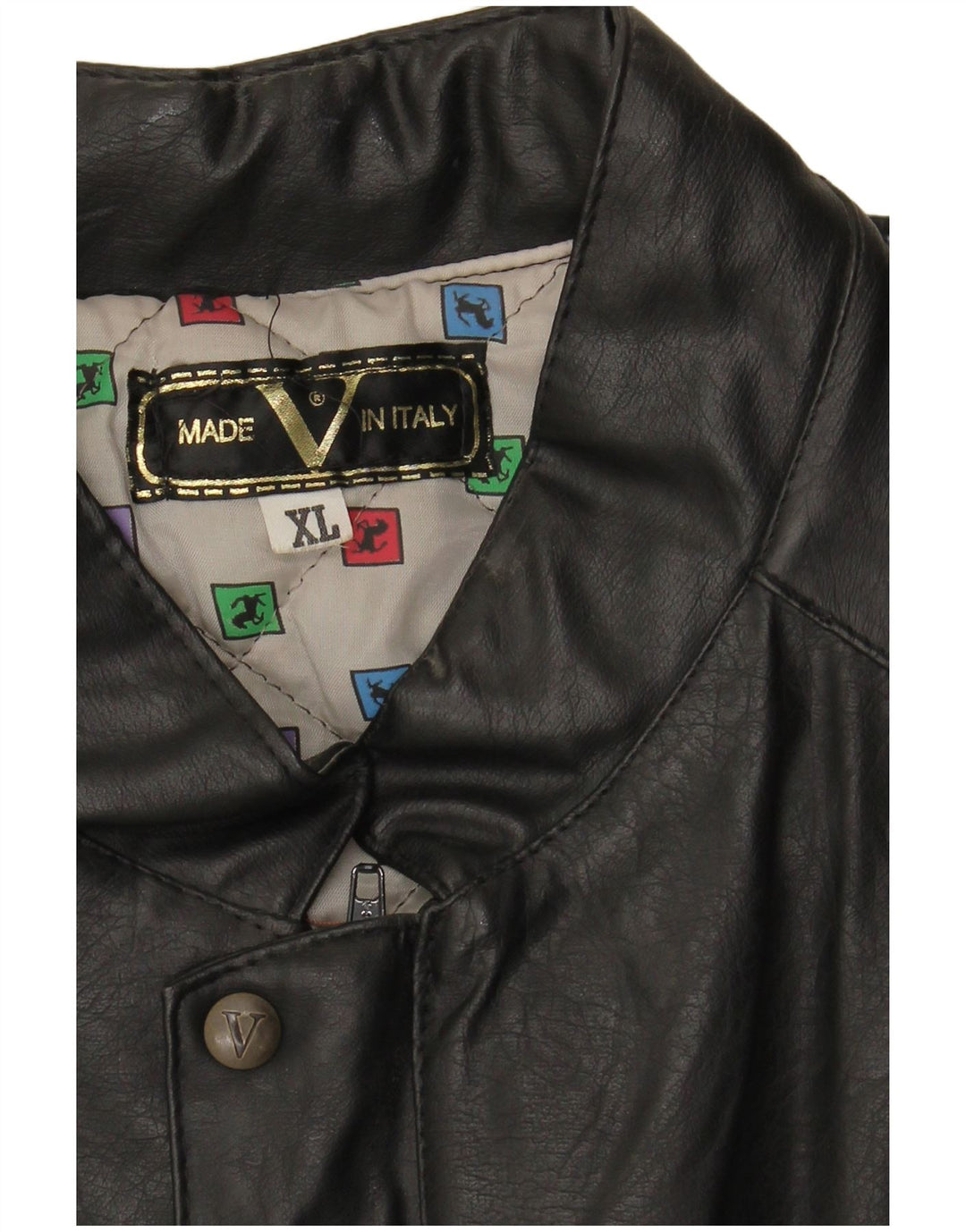 Męska kurtka skórzana VINTAGE UK 42 XL czarna