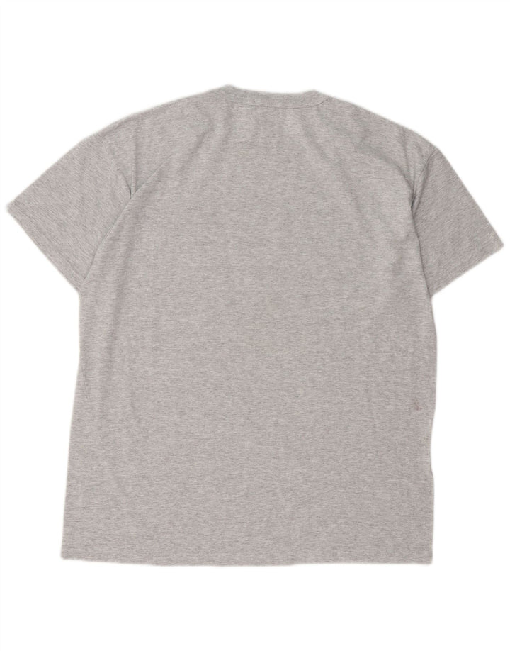 Męski T-shirt z grafiką RUSSELL ATHLETIC, duży, szary, bawełniany