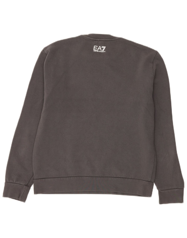Męska bluza z grafiką Emporio Armani, średnioszara, bawełniana