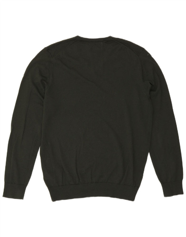 Marks & Spencer Męski sweter z dekoltem w kształcie litery V, duży, wełniany khaki