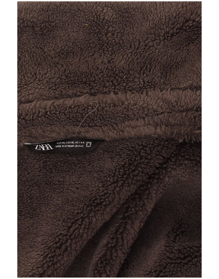 Męska kurtka Zara Sherpa UK 42 XL, szary poliester