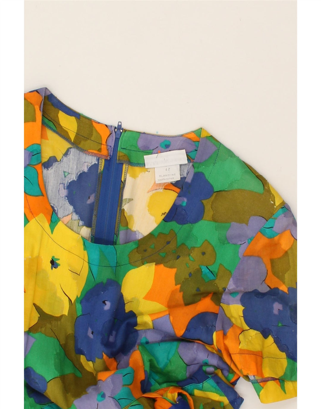 MARY WEST Womens Sheath Dress IT 42 Medium Multicoloured Floral Cotton Vintage Mary West and Second-Hand Mary West from Messina Hembry 