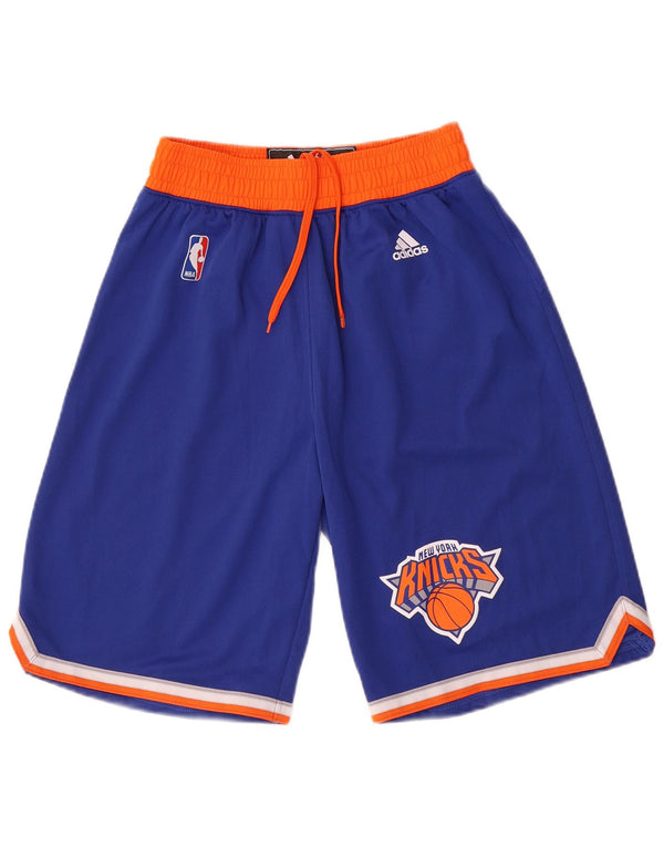 Męskie spodenki sportowe Adidas New York Knicks, mały, niebieski, poliester z blokami kolorów
