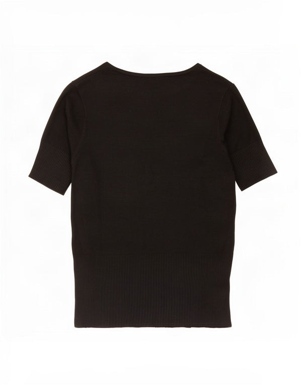 T-shirt damski Zara Top UK 14 Large, czarna wiskoza