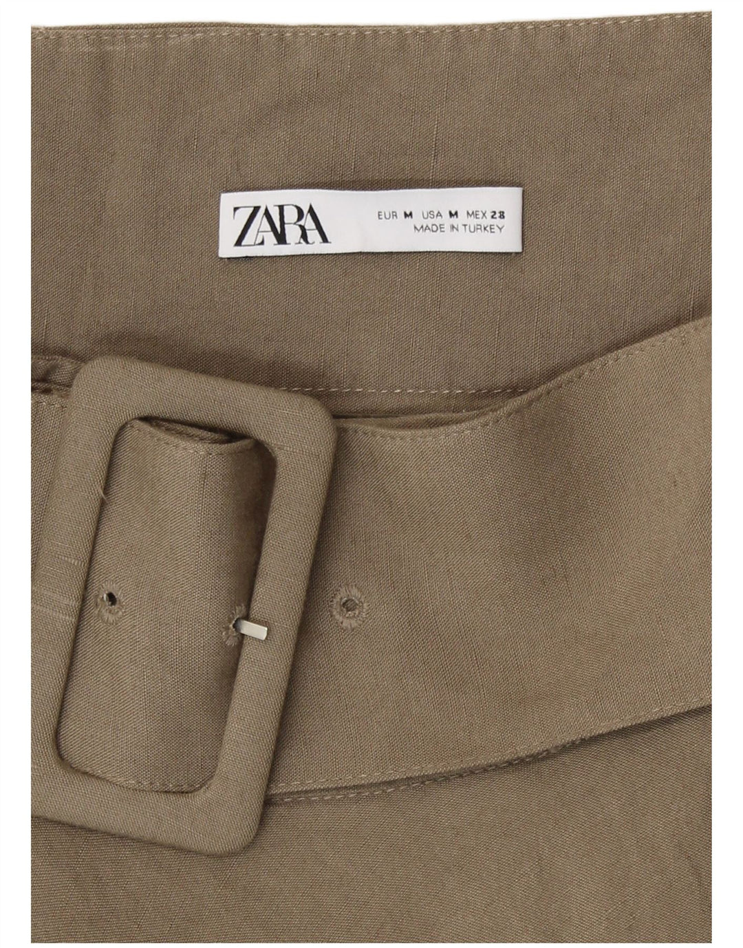 Spódnica damska Zara rozkloszowana, średnia W28 khaki