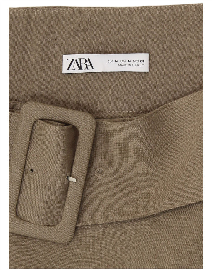 Spódnica damska Zara rozkloszowana, średnia W28 khaki