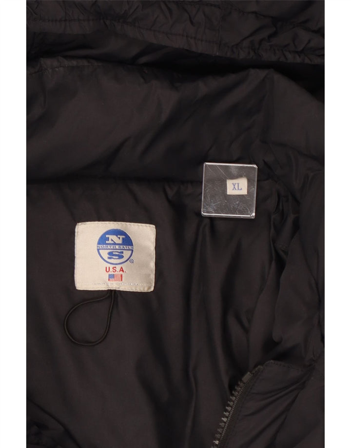 Męski ocieplany płaszcz z kapturem NORTH SAILS UK 42 XL, czarny poliamid