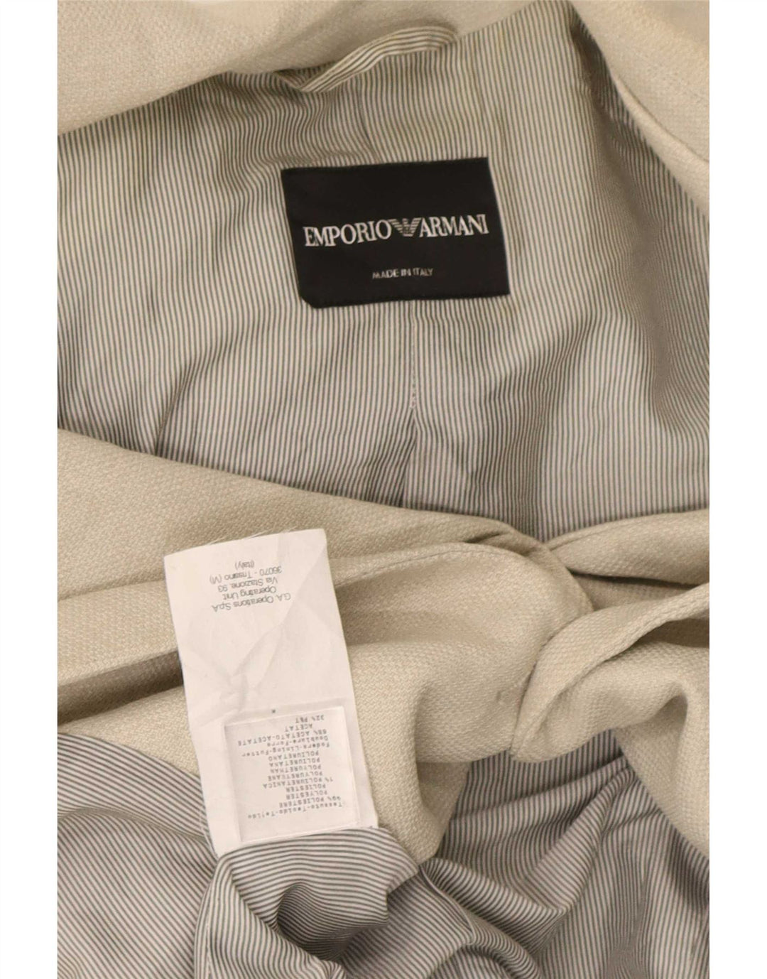 Damska marynarka Emporio Armani zapinana na 2 guziki IT 40, mała, szary poliester