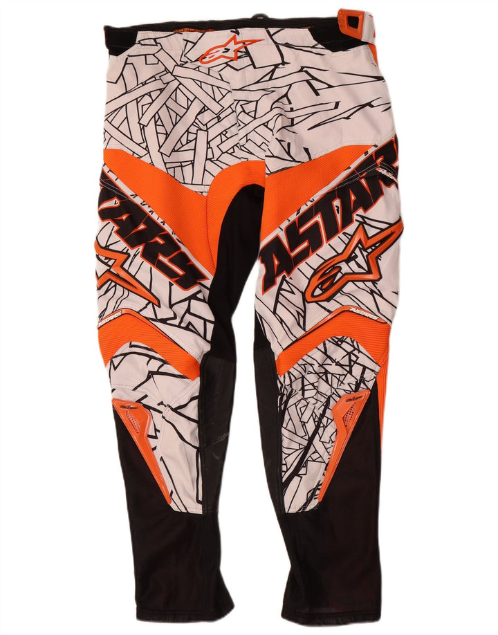 Męskie spodnie z grafiką Alpinestars W32 L29 Wielokolorowe bloki kolorów