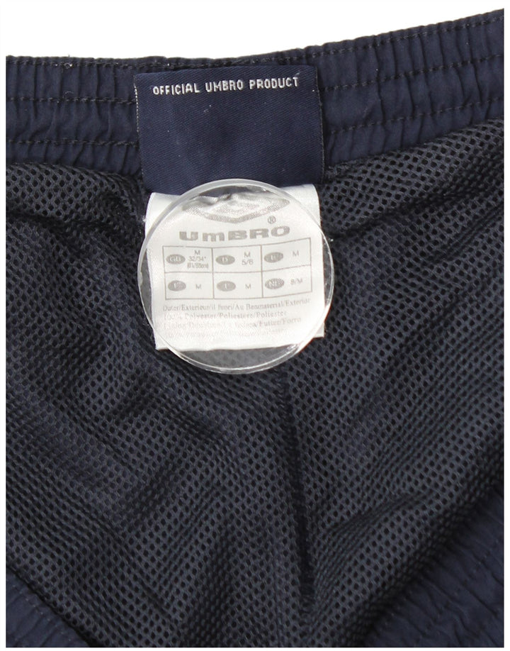 Męskie spodenki sportowe Umbro z grafiką, średni granatowy, poliester z blokami kolorów