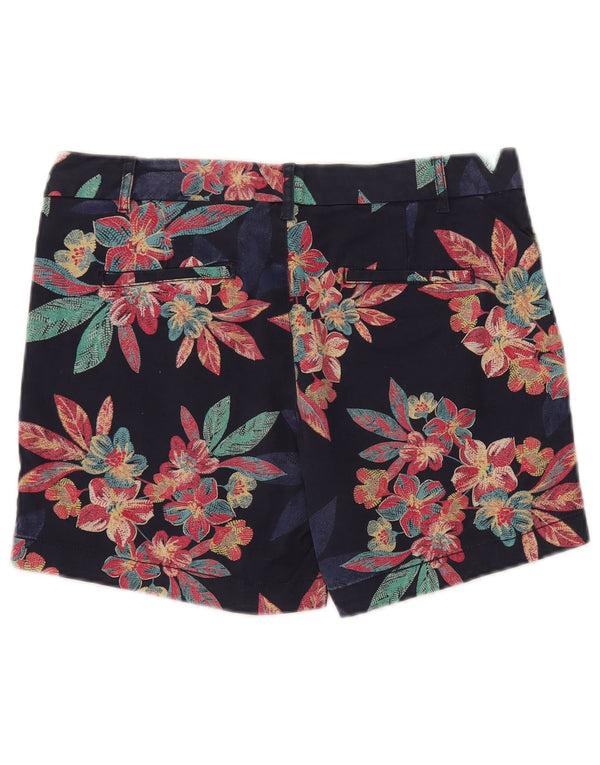 Damskie spodenki Chino Fat Face UK 12 Medium W32 Granatowa bawełna w kwiaty