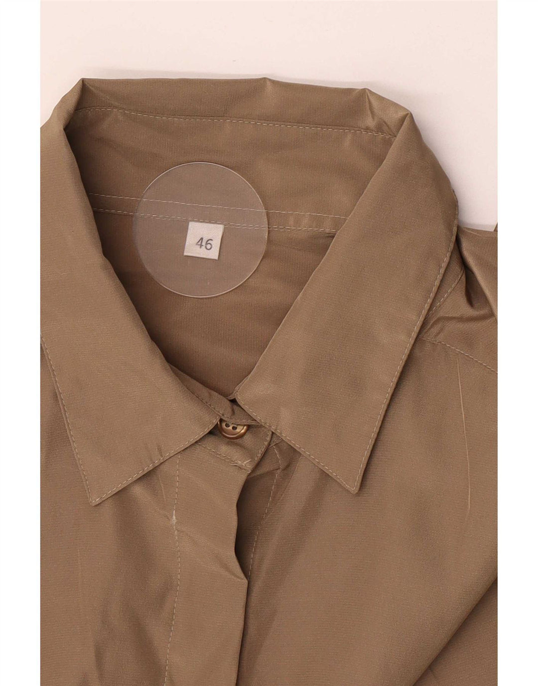 Damska bluzka koszulowa oversize w stylu vintage, EU 46 XL Khaki