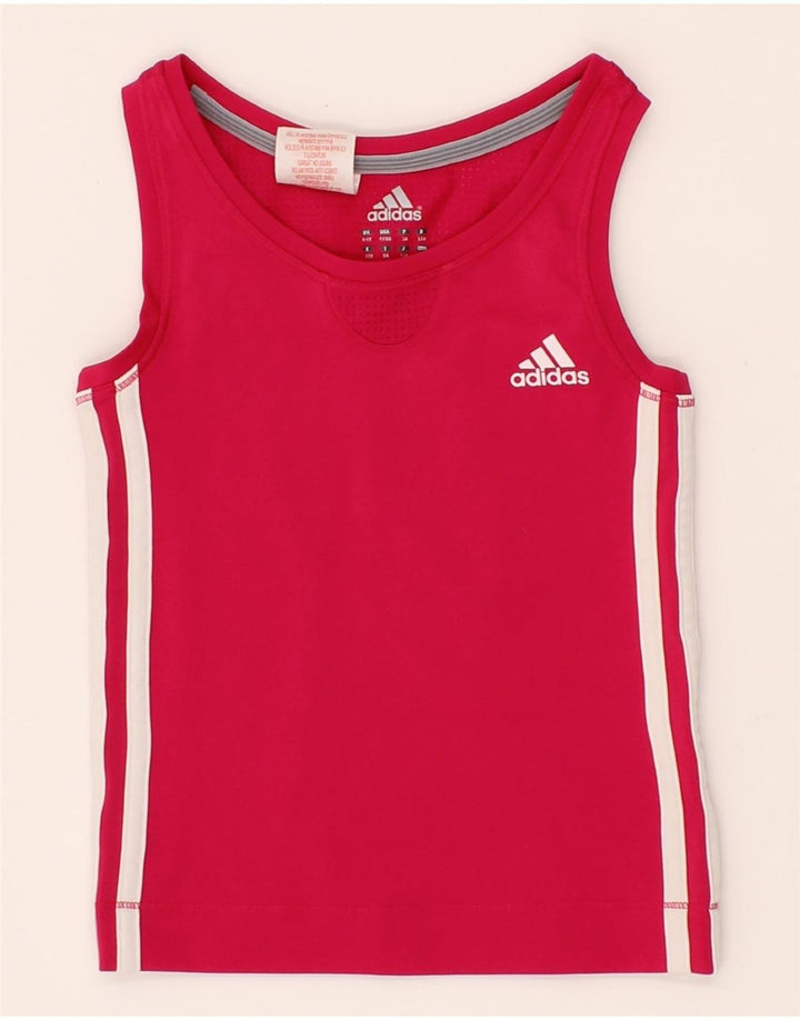 ADIDAS Girls Climacool Vest Top 4-5 Years Pink Polyester Vintage Adidas and Second-Hand Adidas from Messina Hembry 