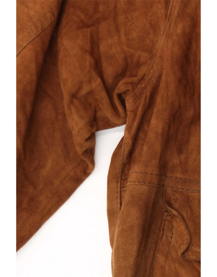 Vintage męska zamszowa kurtka bomber IT 52 XL brązowa
