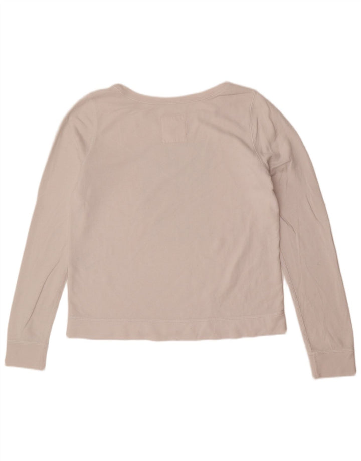 Damska bluza z grafiką Hollister UK 16, duża, biała