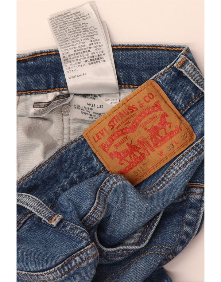 LEVI'S Mens 511 Slim Jeans W33 L32 Blue Cotton