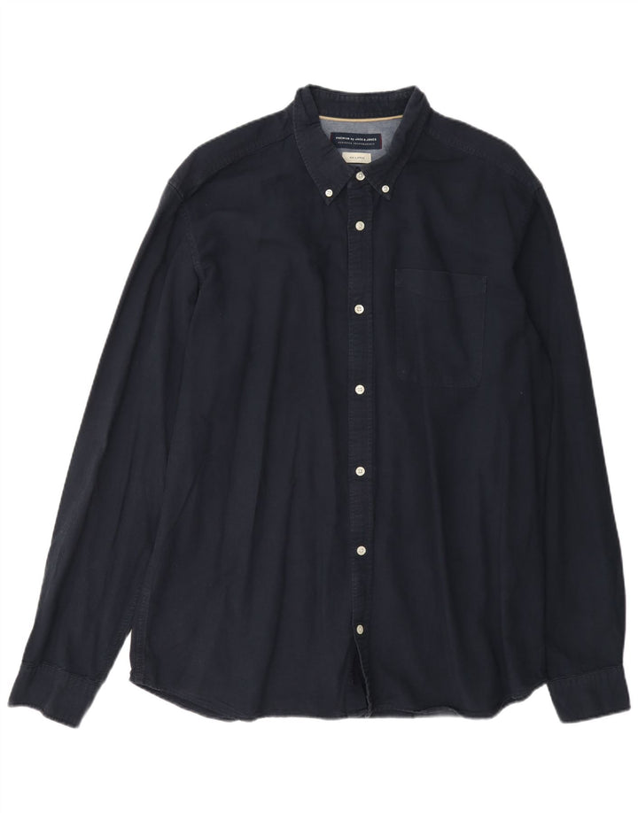 Koszula męska Jack & Jones 2XL, granatowa, bawełniana
